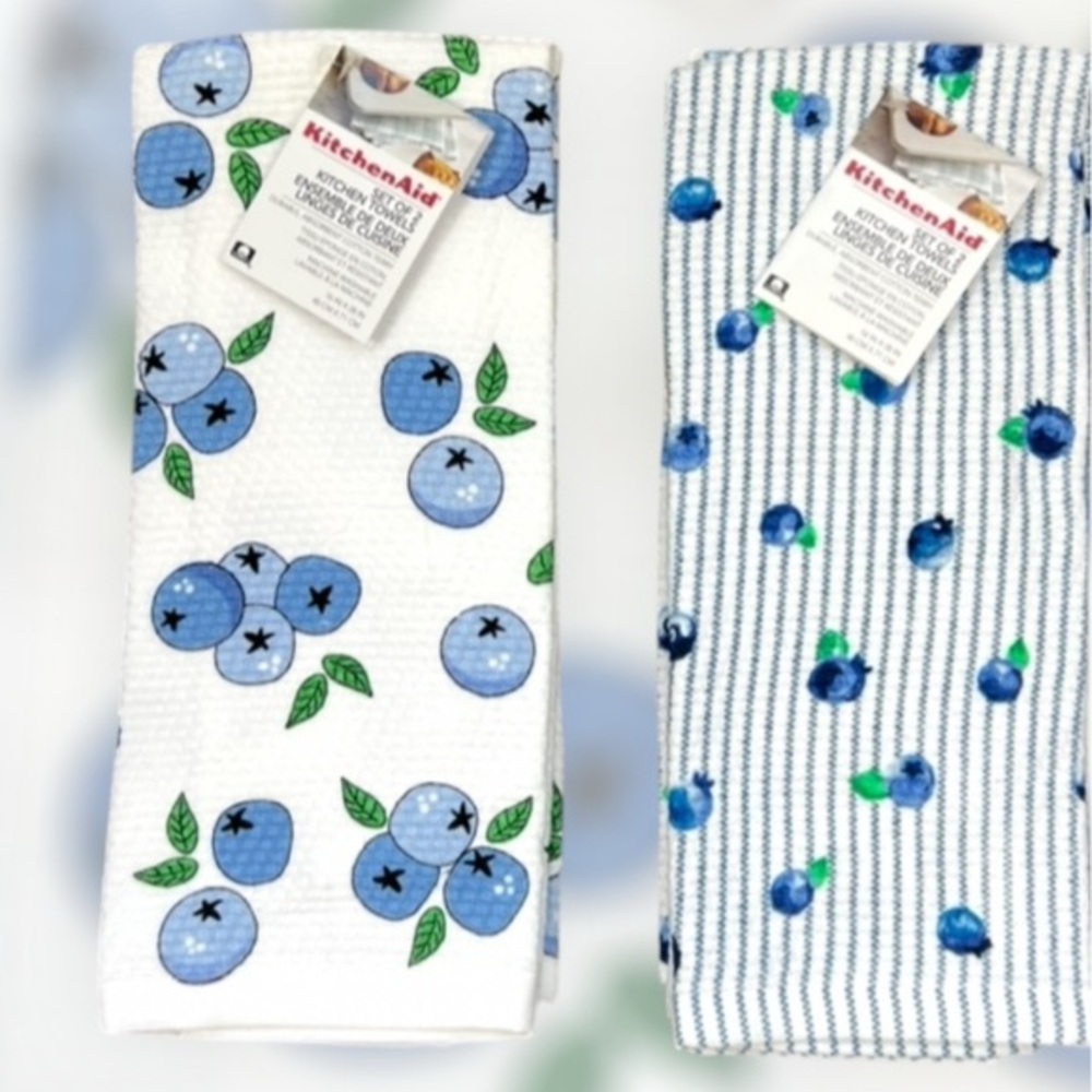 KitchenAid - ‘Blueberry Bundle’ Dish Towels (4). NWT. Firm!